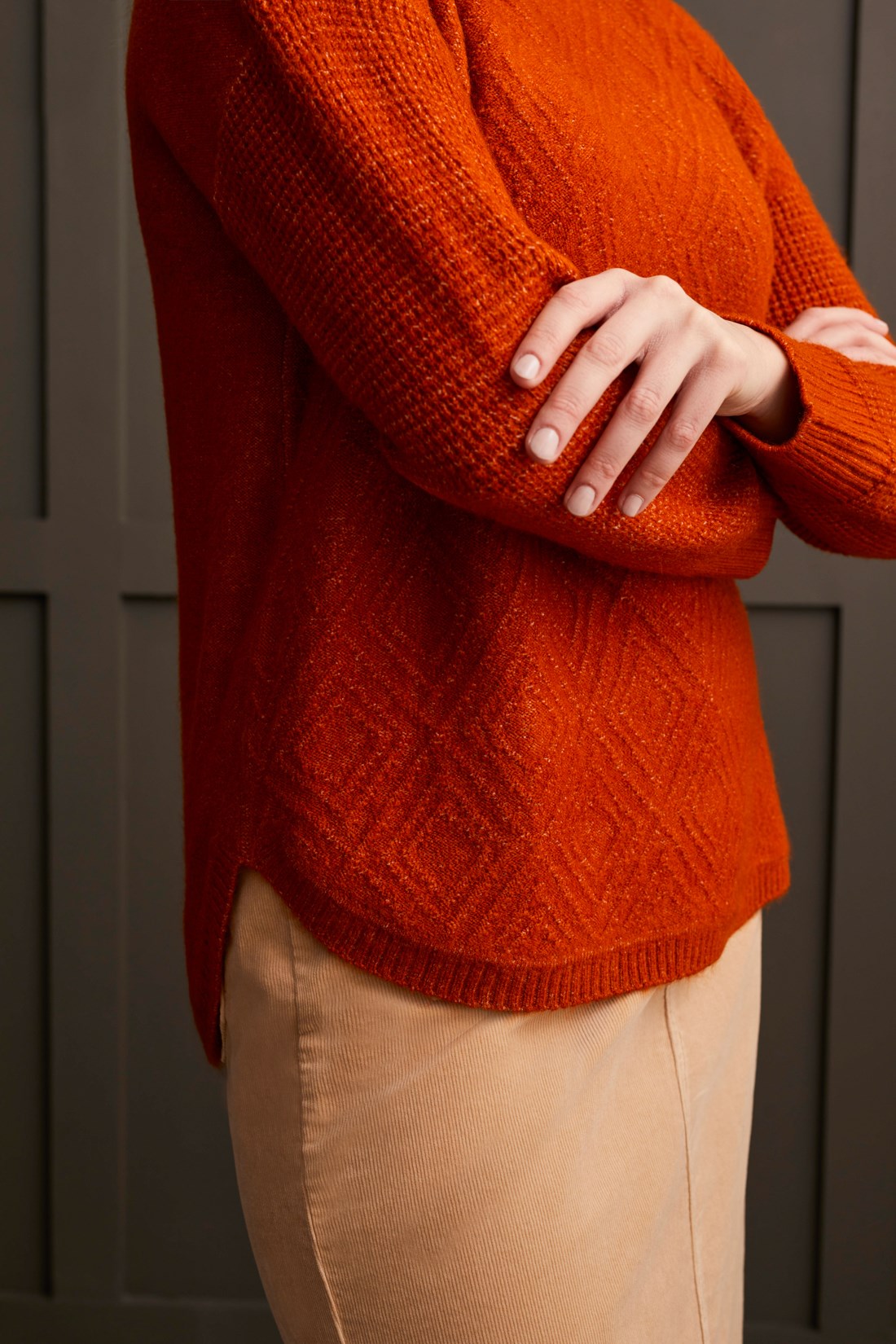 Textured Mock Neck Sweater - TWO COLORS AVAILABLE