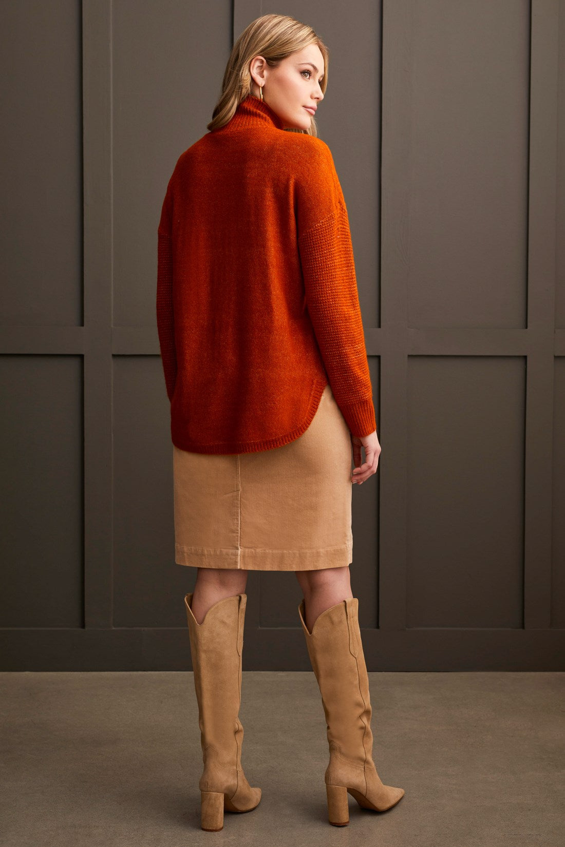 Textured Mock Neck Sweater - TWO COLORS AVAILABLE