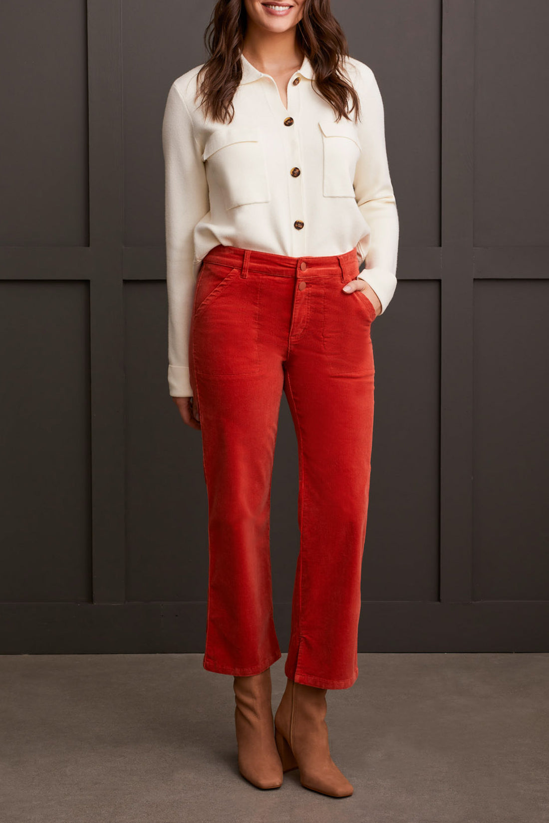 Stretch Corduroy Straight Leg Pant - FIVE COLORS AVAILABLE