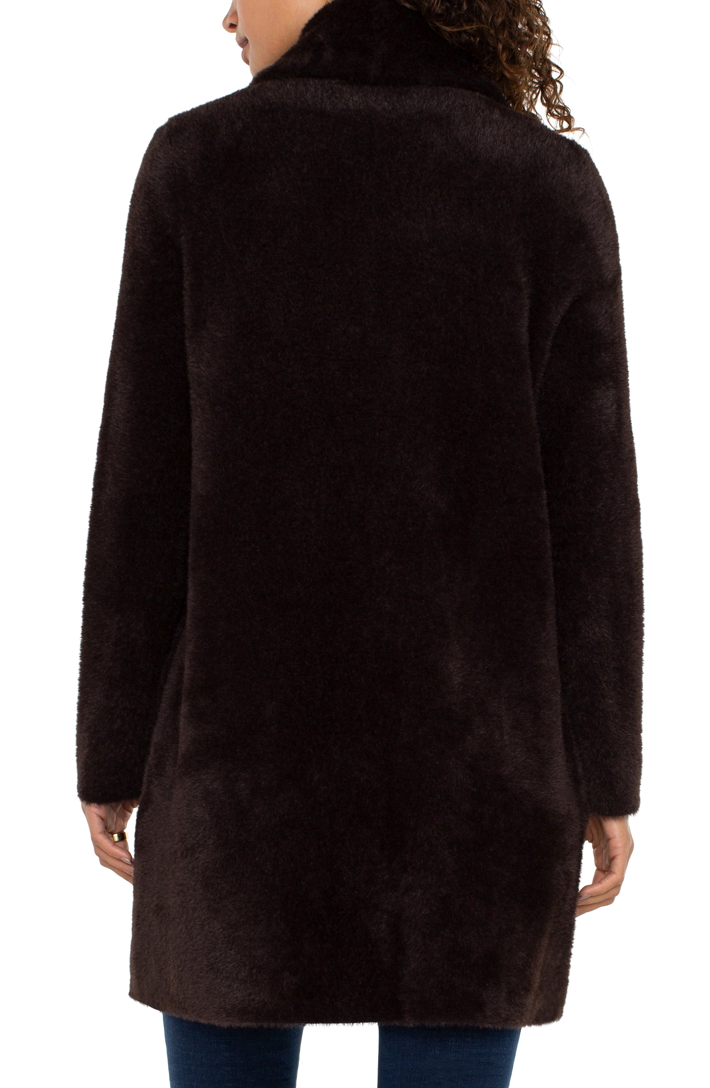 Mink Longsleeve Open Front Shawl Sweater Coat